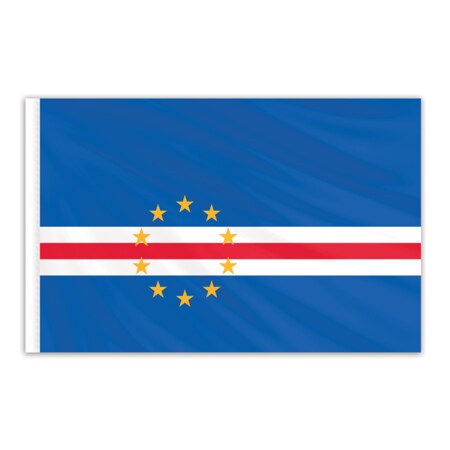 Cape Verde Indoor Nylon Flag 5'x8' With Gold Fringe